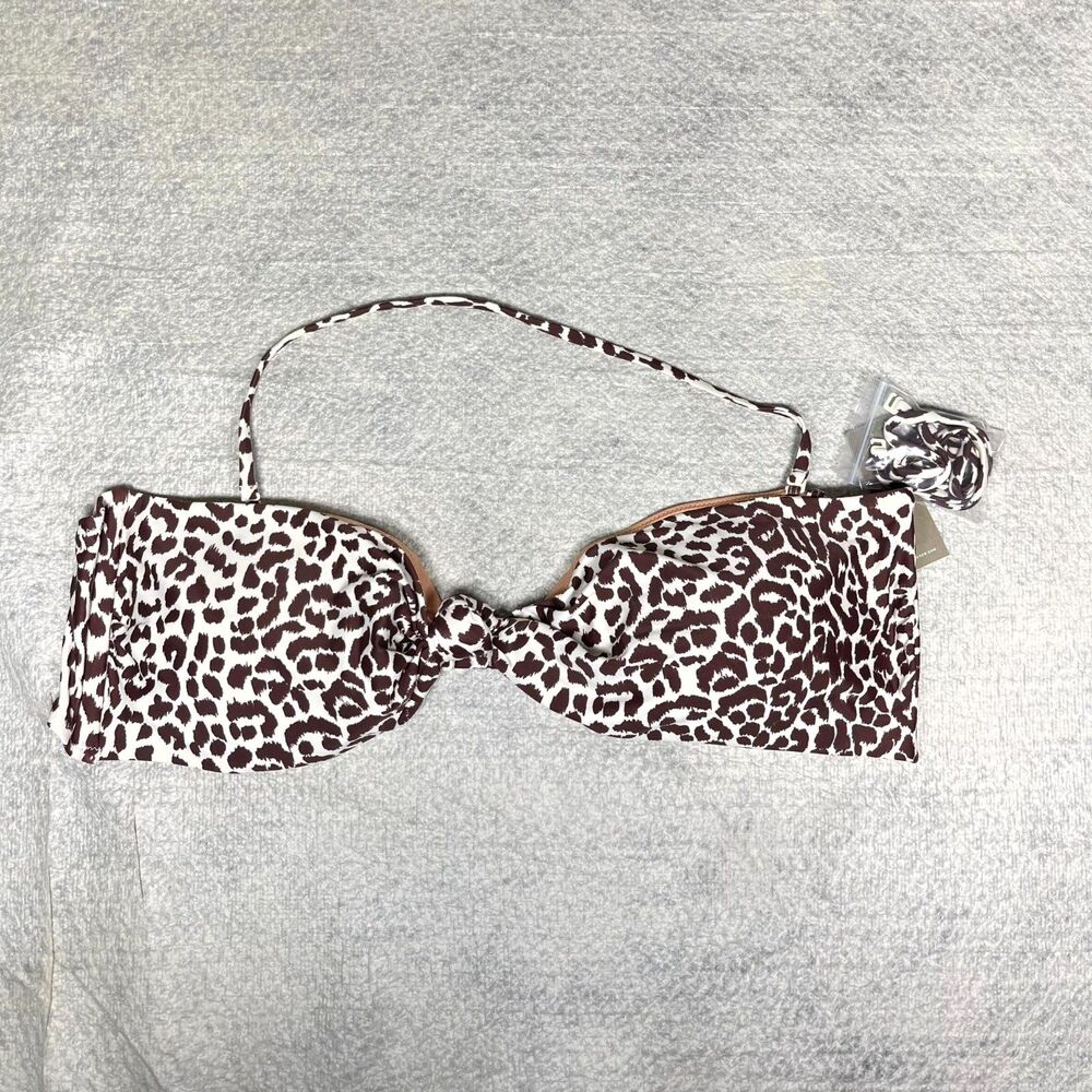 J.Crew One-shoulder Leopard Print Bikini Top Ladies Size 3X NEW BF095 MWH